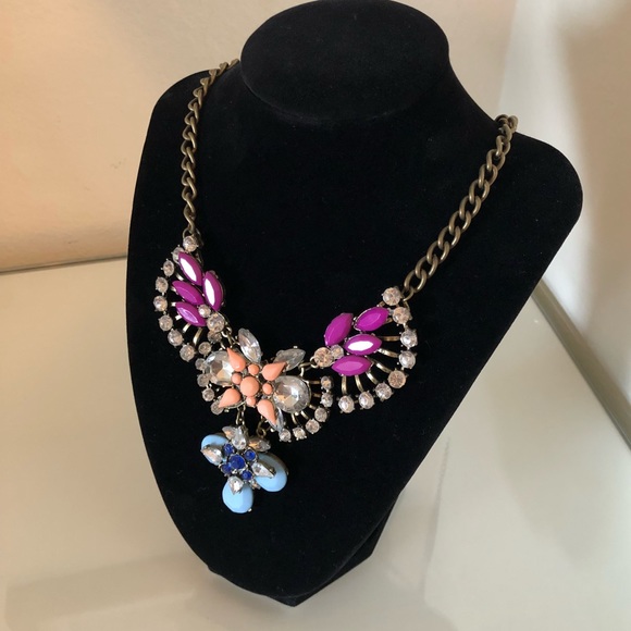 Multicolor Rhinestone Statement Necklace - Picture 5 of 5